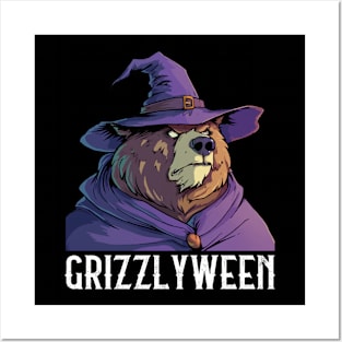 Grizzly as Witch - Grizzly Bear Halloween Posters and Art